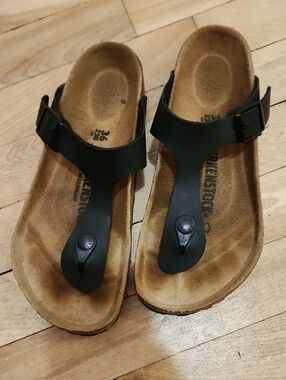 Birkenstock Black Thong Slide Sandals
